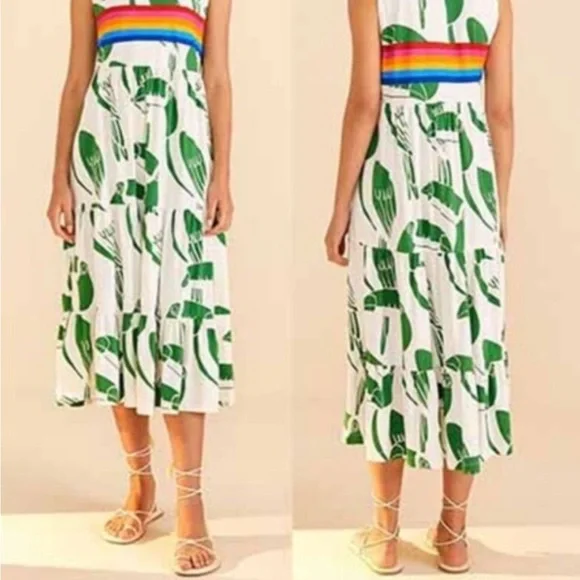 FARM Rio Green and Rainbow Midi Dress - Picture 3 of 7